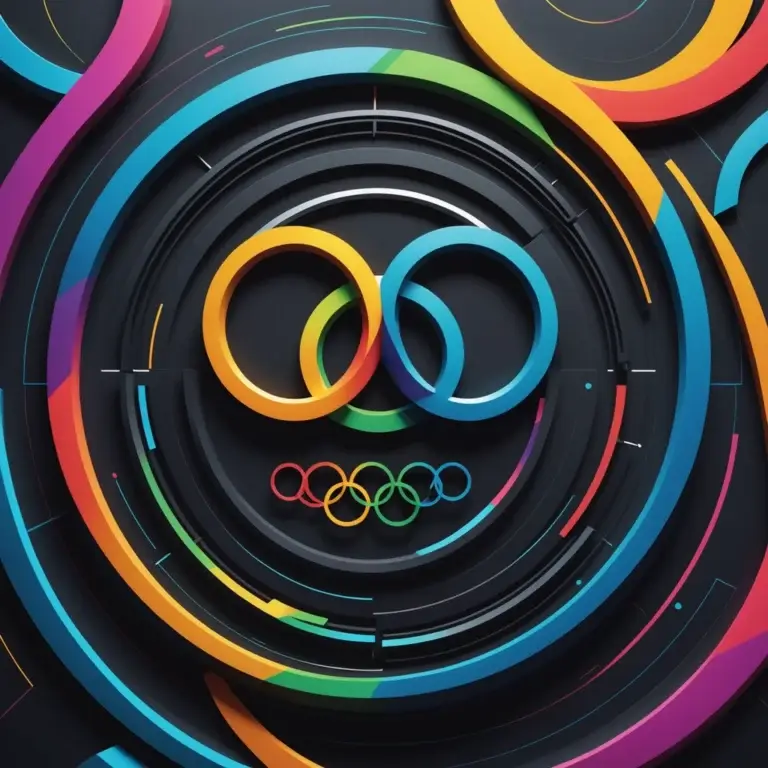 Colorful interlocking rings representing future virtual athletic trials