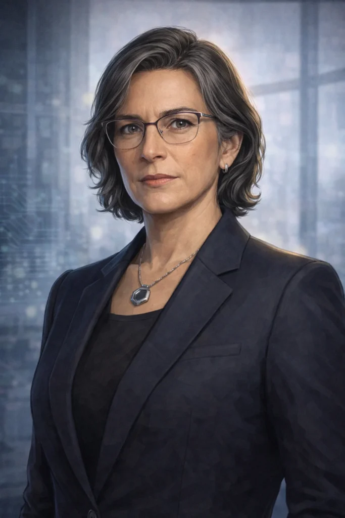 Portrait of systems ethicist Dr. Helena Ward wearing glasses