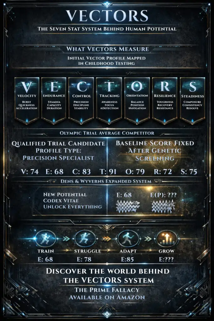 VECTORS infographic showing Velocity, Endurance, Control, Tracking, Orientation, Resilience, and Steadiness